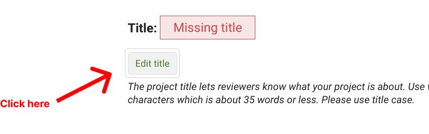 Red arrow points to Edit Title button