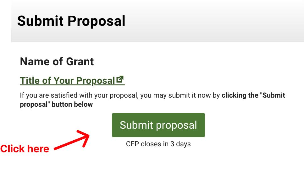 Red arrow points to Submit proposal button